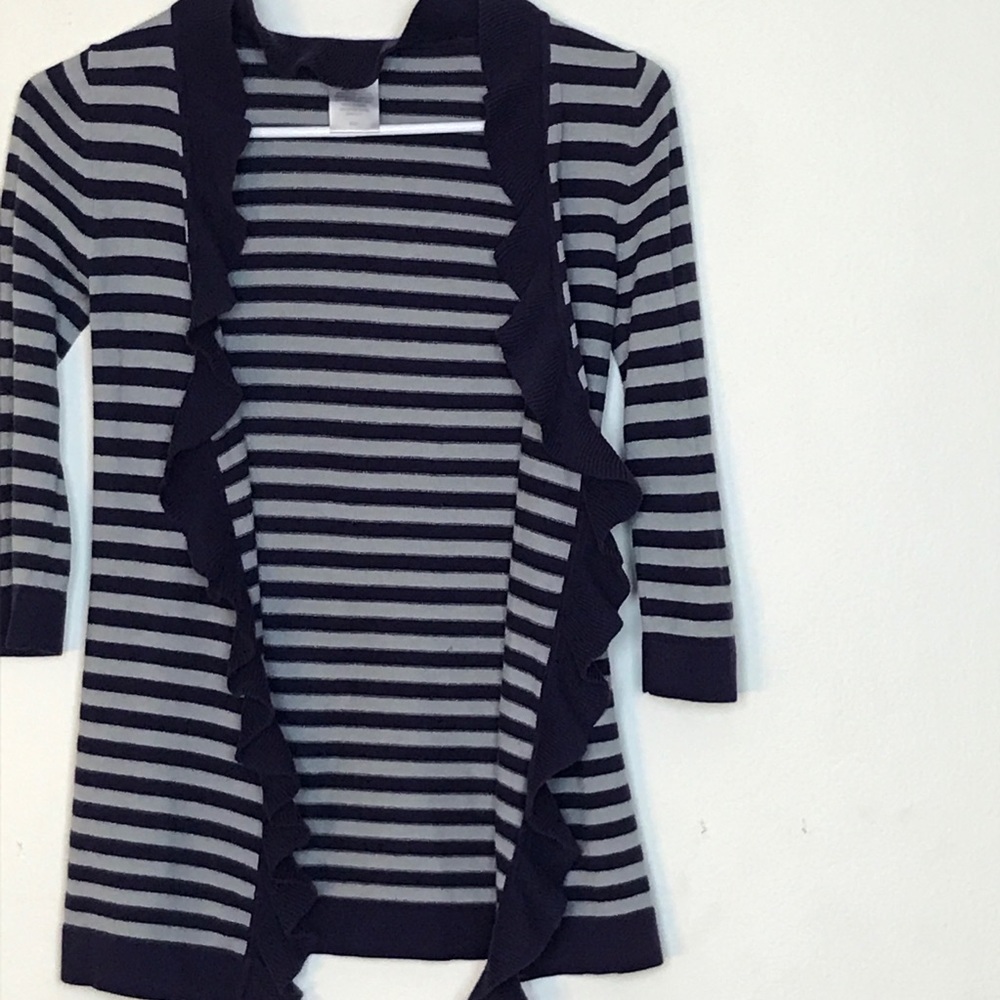 Paper Doll- Purple and Gray Striped Cardigan